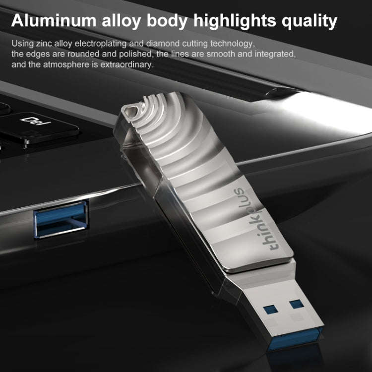 Lenovo Thinkplus MU232 USB 3.2 + USB-C / Type-C Dual Head Flash Drive, Memory:256GB