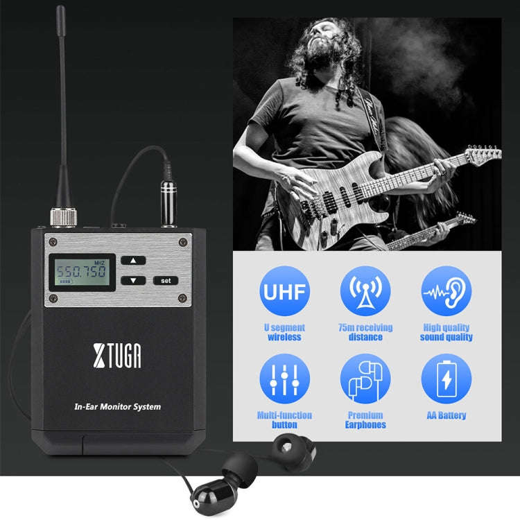 XTUGA  IEM1100 Professional Wireless In Ear Monitor System 1 BodyPacks(UK Plug)