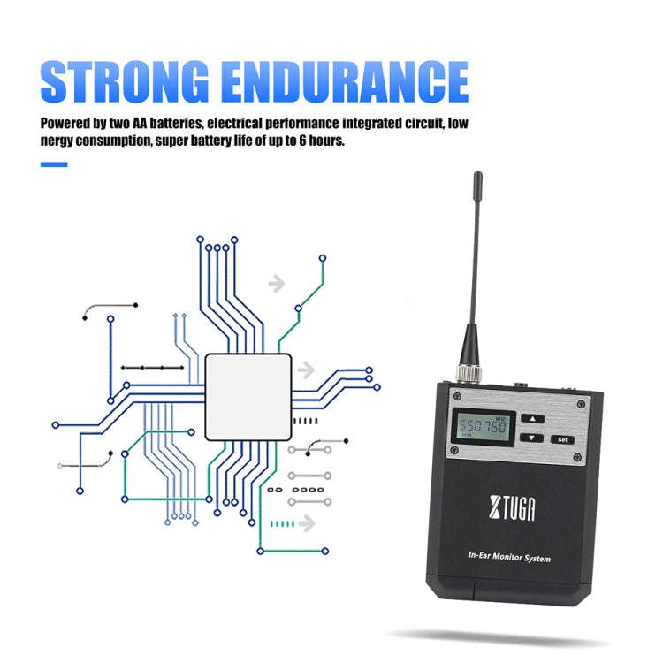 XTUGA  IEM1100 Professional Wireless In Ear Monitor System 5 BodyPacks(EU Plug)