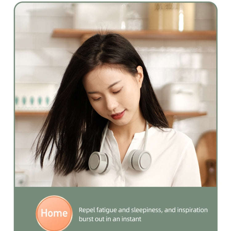 DQ209 Portable Hanging Neck Mute Aroma Diffuser Small Fan(Apricot)