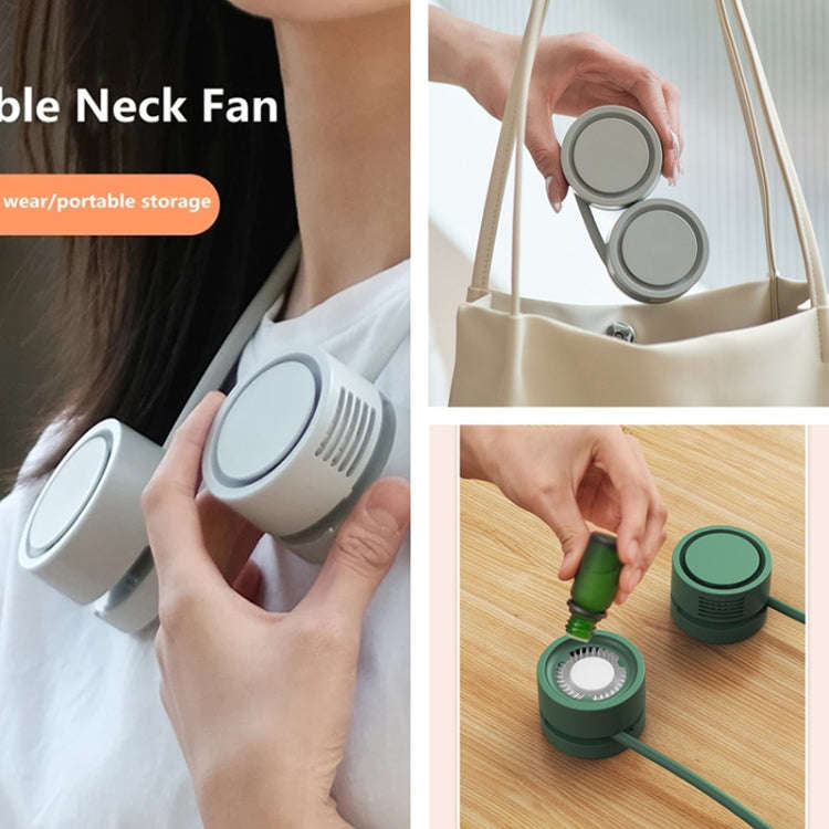 DQ209 Portable Hanging Neck Mute Aroma Diffuser Small Fan(Apricot)
