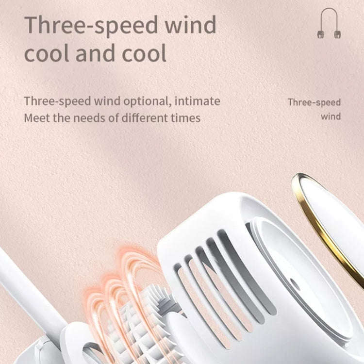 DQ210 Portable Hanging Neck Mute Aroma Diffuser Small Fan(Apricot)