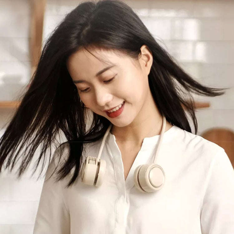 DQ210 Portable Hanging Neck Mute Aroma Diffuser Small Fan(Apricot)