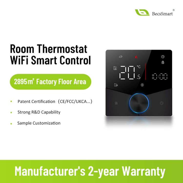 BHT-009GALW Water Heating WiFi Smart Home LED Thermostat(Black)