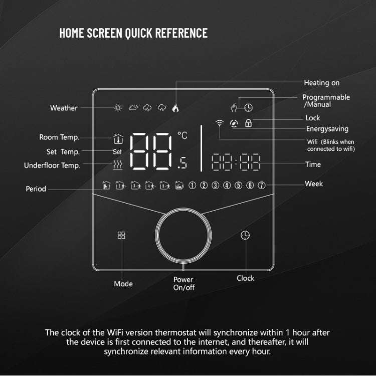 BHT-009GALW Water Heating WiFi Smart Home LED Thermostat(Black)