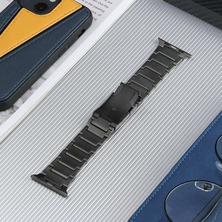 For Apple Watch Series 9 45mm Five Beads Turtle Buckle Titanium Steel Watch Band(Grey)