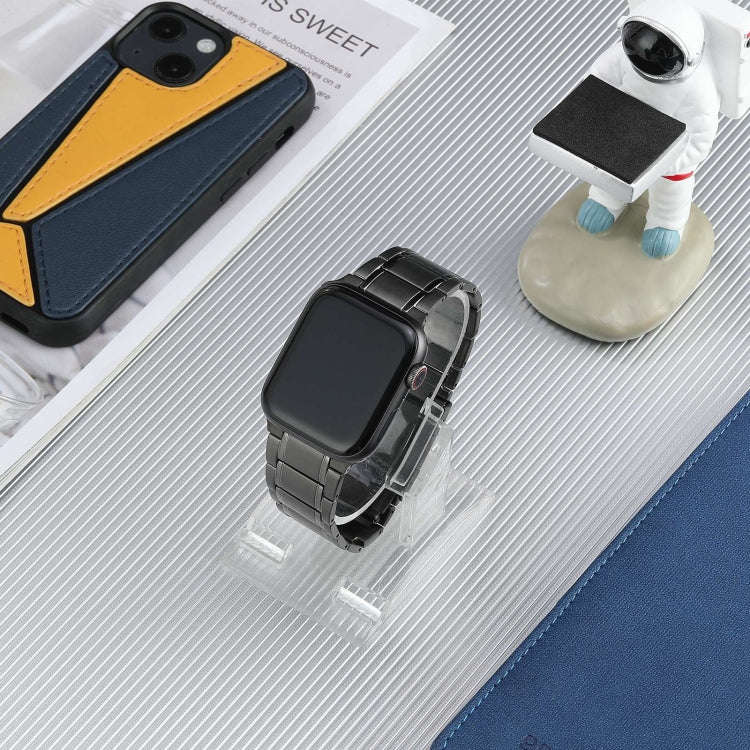 For Apple Watch Series 9 45mm Five Beads Turtle Buckle Titanium Steel Watch Band(Grey)