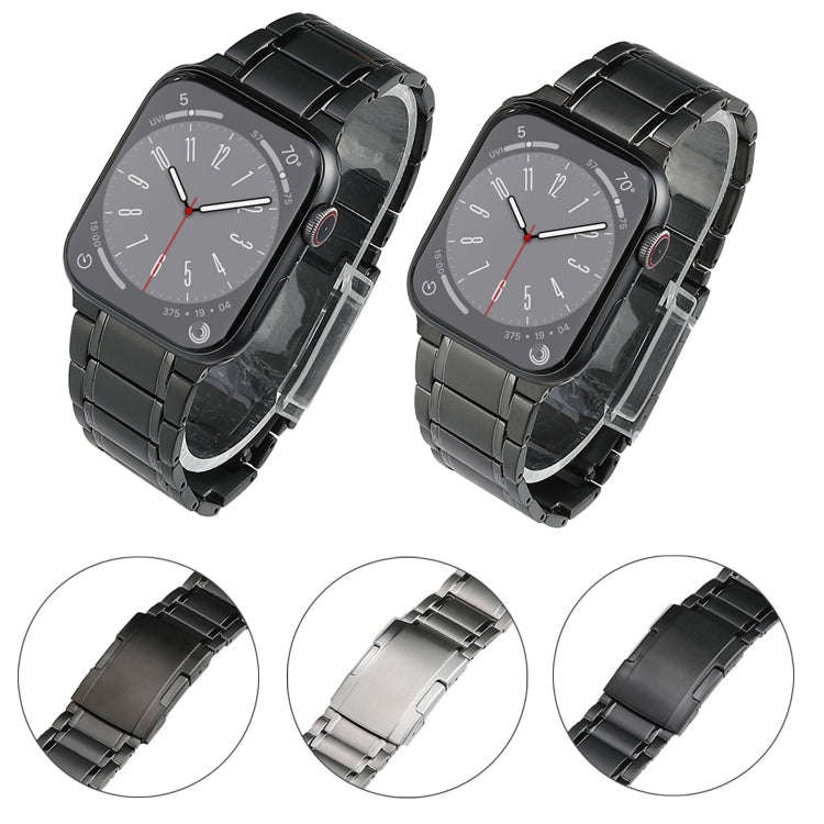For Apple Watch Series 9 45mm Five Beads Turtle Buckle Titanium Steel Watch Band(Grey)
