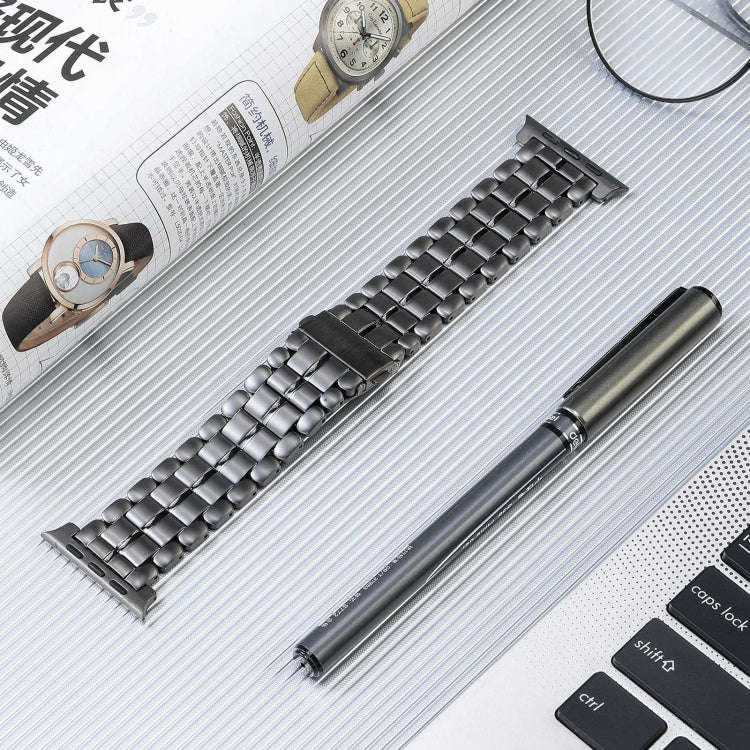 For Apple Watch Series 9 41mm Five Beads Titanium Steel Watch Band(Grey)