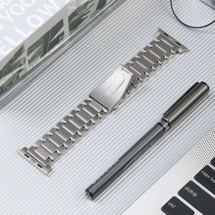 For Apple Watch Series 9 41mm Five Beads Titanium Steel Watch Band(Silver)