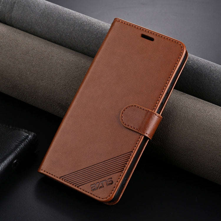 For Huawei Maimang 30 AZNS Sheepskin Texture Flip Leather Phone Case(Brown)