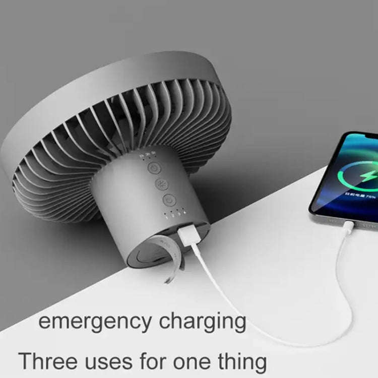 DQ212 10000mAh Outdoor Portable Camping Fan Tent Hanging Vertical Light(Black Grey)