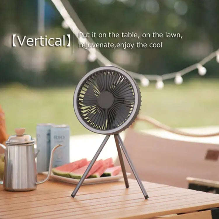 DQ212 10000mAh Outdoor Portable Camping Fan Tent Hanging Vertical Light(Black Grey)