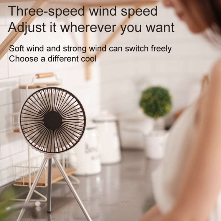DQ213 4000mAh Outdoor Portable Camping Fan Tent Hanging Vertical Light(Black Grey)