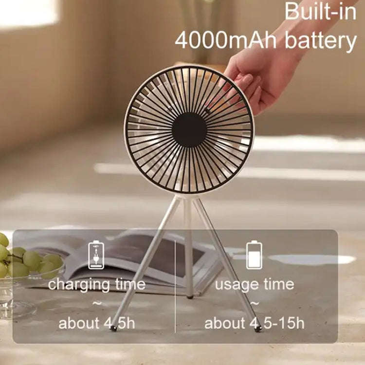DQ213 4000mAh Outdoor Portable Camping Fan Tent Hanging Vertical Light(Black Grey)