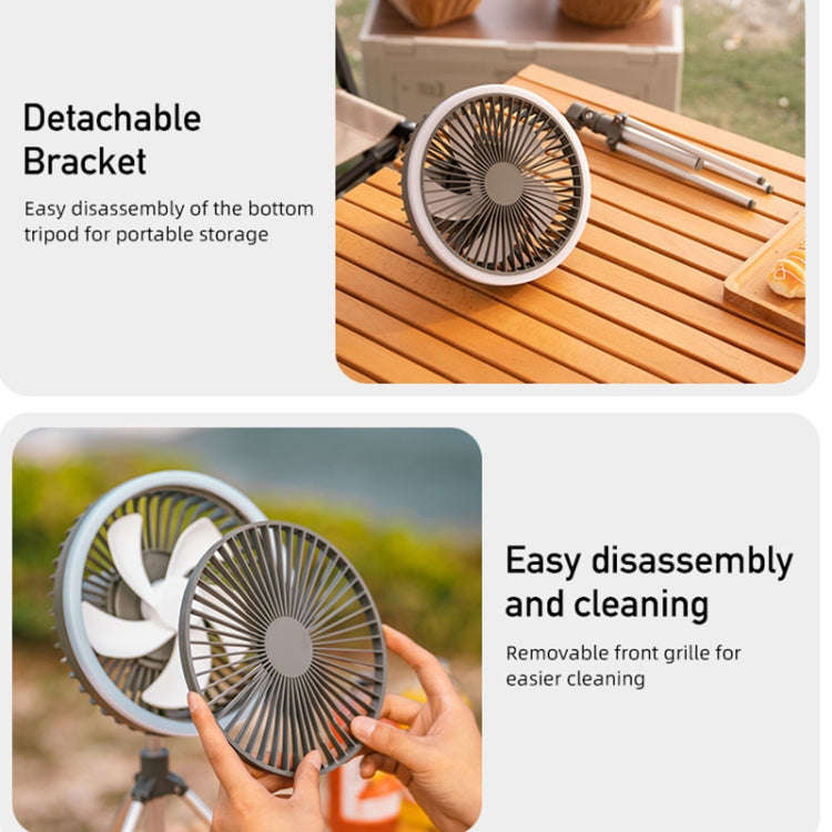 DQ216 10000mAh Outdoor Portable Liftable Swivel Head Camping Fan Tent Hanging Vertical Colorful L...