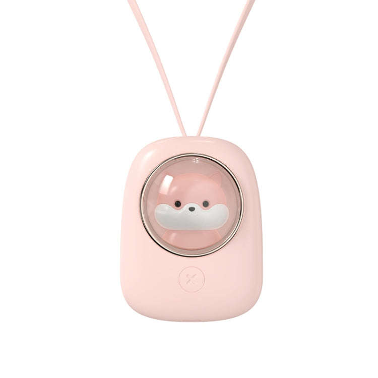 M18 USB Charging Silent Portable Hanging Neck Space Capsule Electric Fan(Pink)