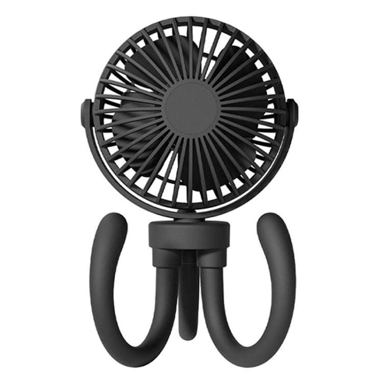 T8 2000mAh Flexible Octopus Tripod Rotatable Portable Fan(Black)