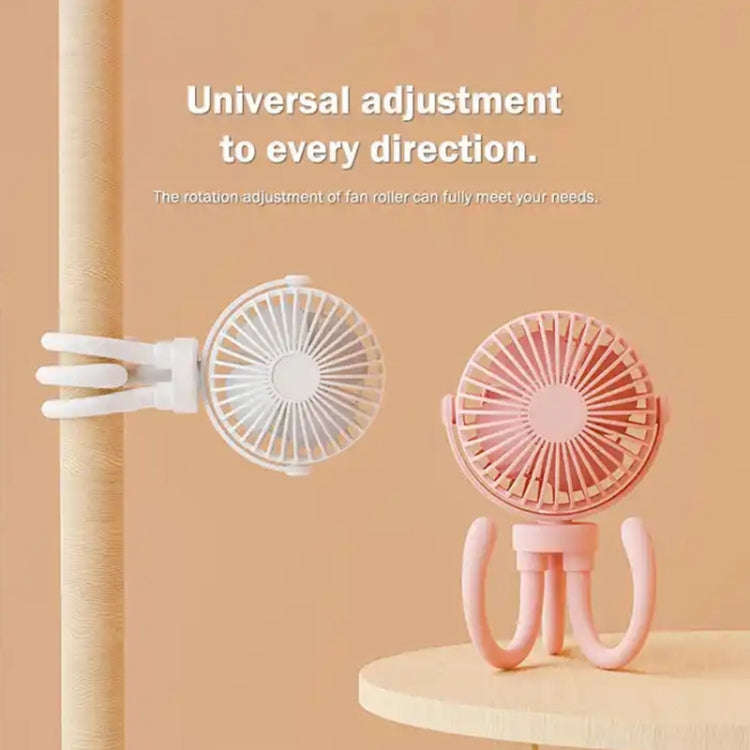 T8 2000mAh Flexible Octopus Tripod Rotatable Portable Fan(Black)