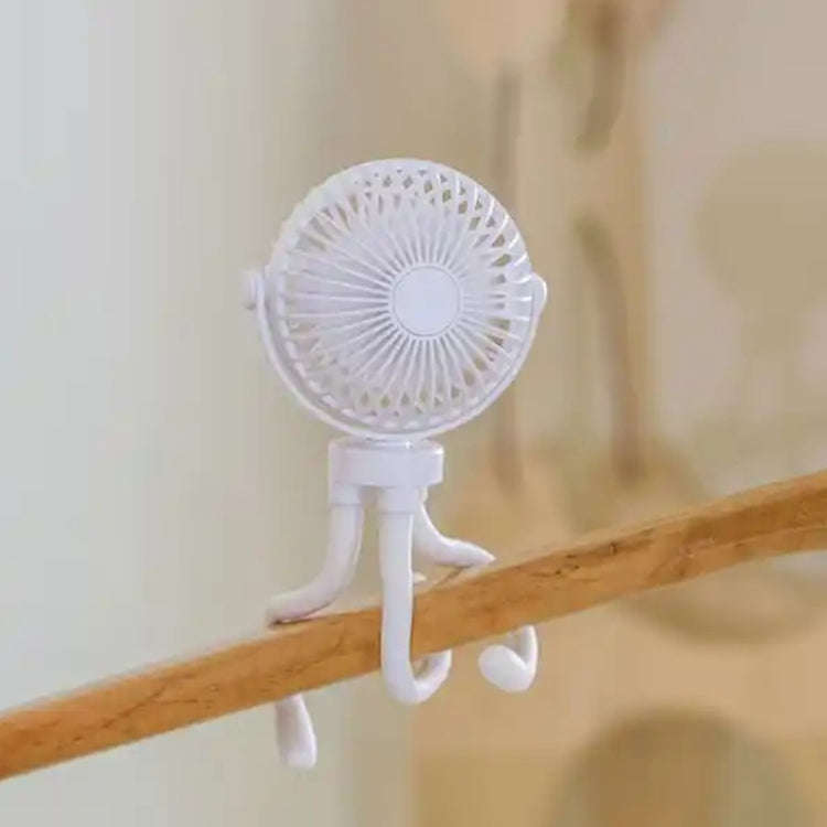 T8 2000mAh Flexible Octopus Tripod Rotatable Portable Fan(White)