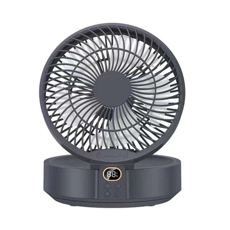 WSK302 4000mAh Swivel Head Wall Mounted Fan with Night Light(Black)