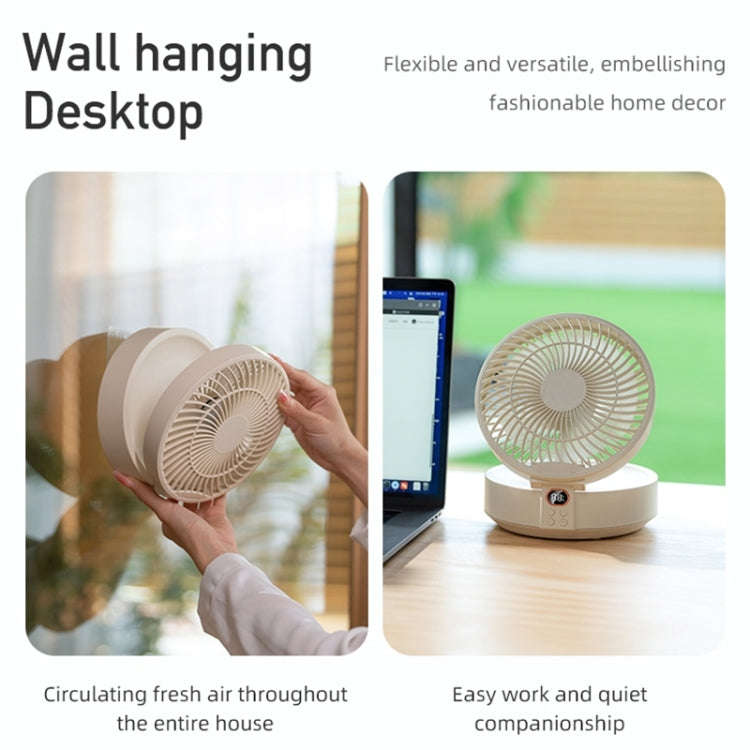 WSK302 4000mAh Swivel Head Wall Mounted Fan with Night Light(Black)