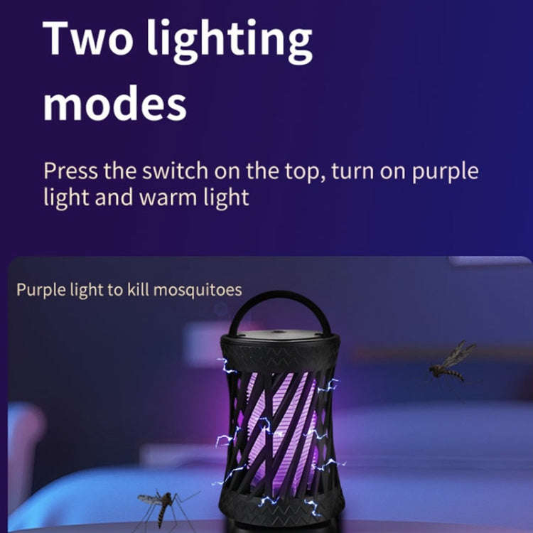 Household UV Light Touch Mosquito Repellent Lamp, Rechargeable(Black)