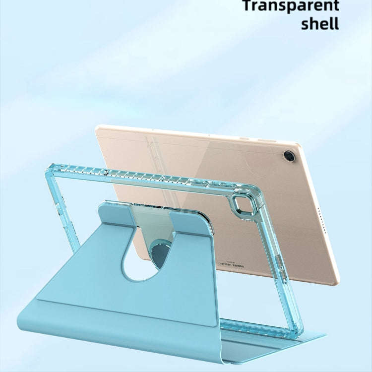 For Huawei MatePad T10 / T10S Clear 360 Rotation Stand Smart Leather Tablet Case(Baby Blue)