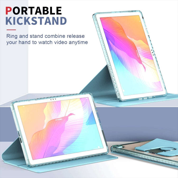 For Huawei MatePad T10 / T10S Clear 360 Rotation Stand Smart Leather Tablet Case(Baby Blue)