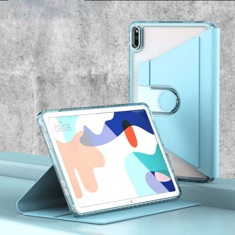 For Huawei MatePad 10.4 Clear 360 Rotation Stand Smart Leather Tablet Case(Baby Blue)