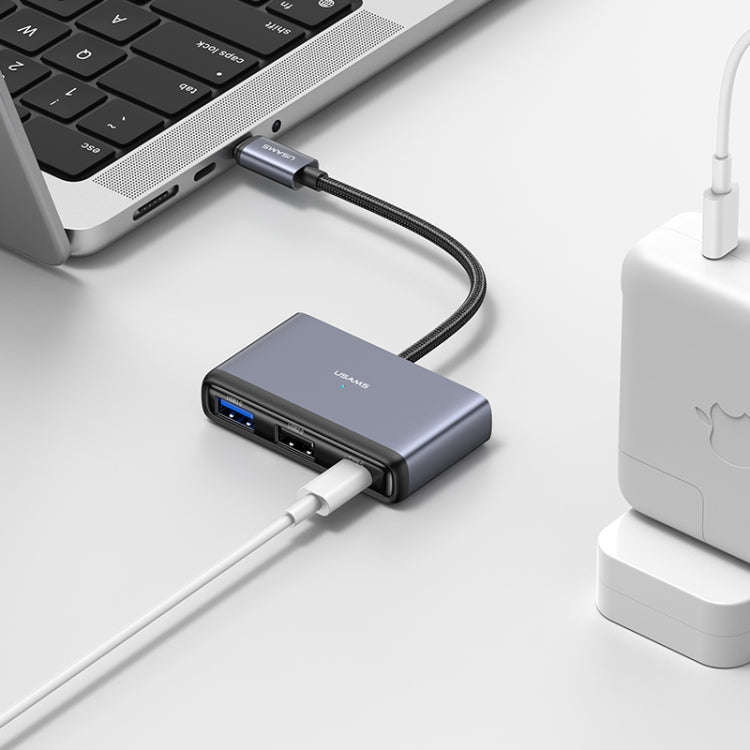 USAMS US-SJ627 4 in 1 Type-C Multifunctional Docking Station HUB