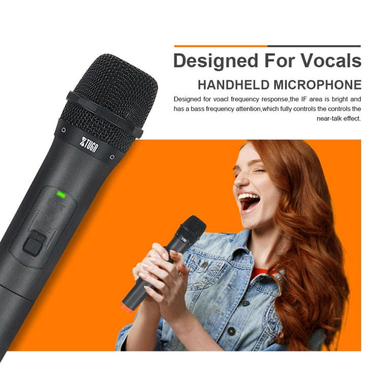 XTUGA S400 Professional 4-Channel UHF Wireless Microphone System with 4 Handheld Microphone(EU Plug)