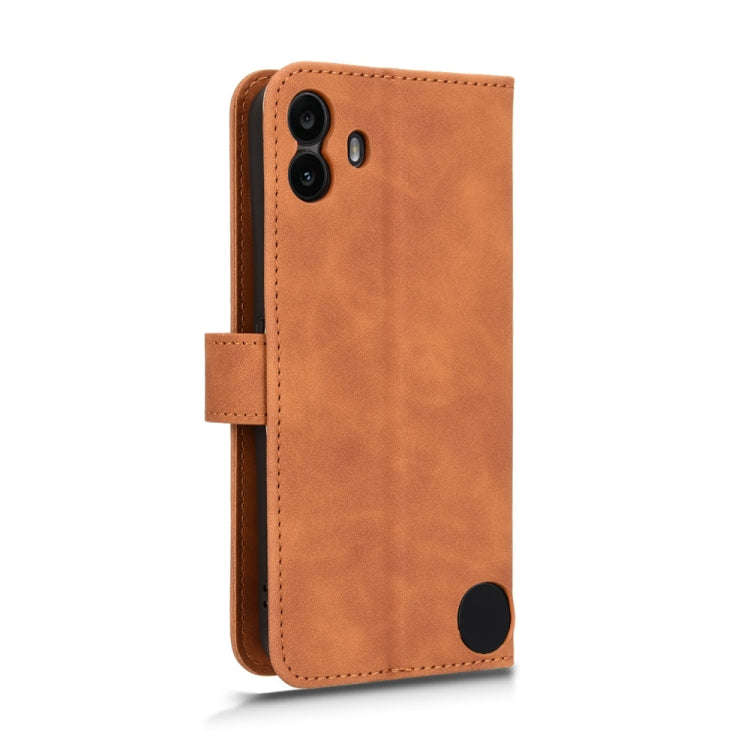 For Nothing CMF Phone 1 Skin Feel Magnetic Flip Leather Phone Case(Brown)