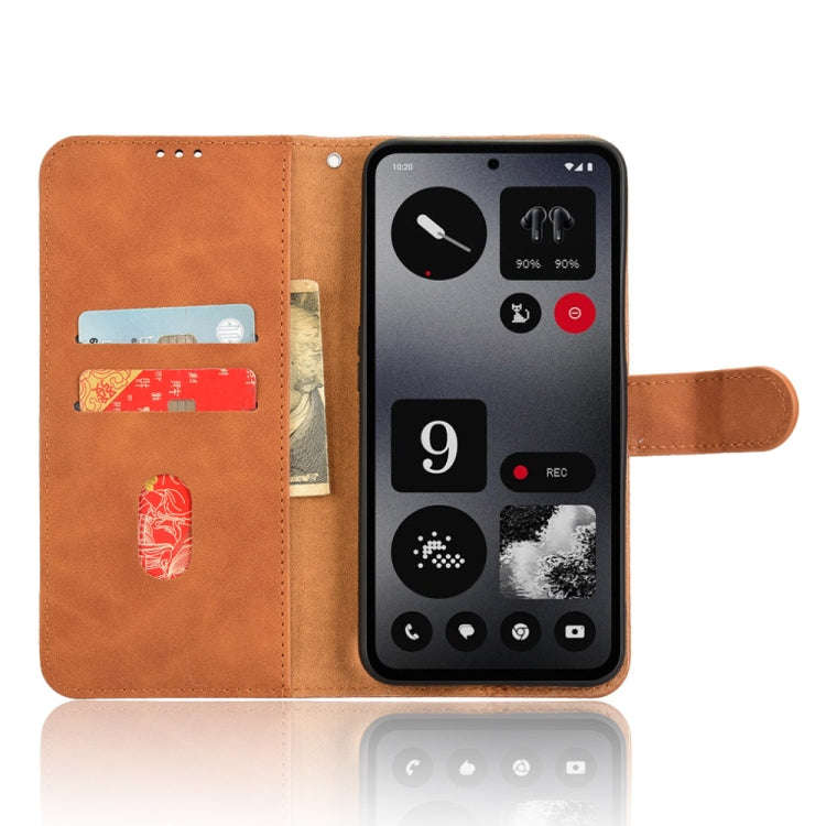 For Nothing CMF Phone 1 Skin Feel Magnetic Flip Leather Phone Case(Brown)