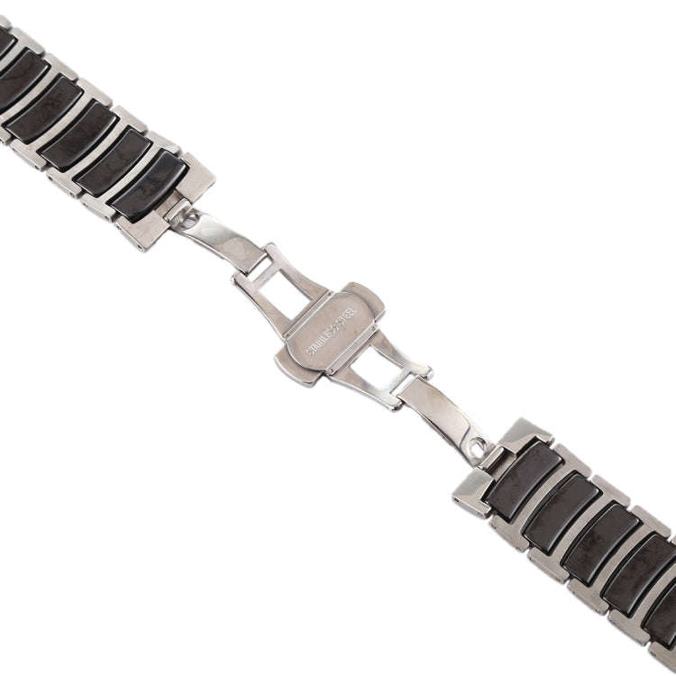 For Apple Watch Series 7 45mm / 6 & SE & 5 & 4 44mm / 3 & 2 & 1 42mm Ceramic Steel Watch Band(Black)