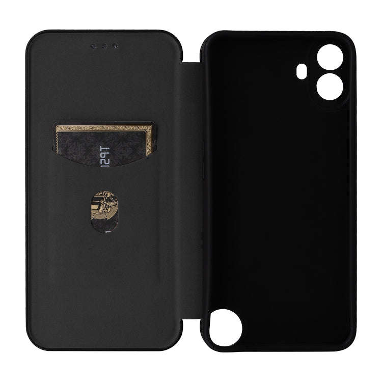 For Nothing CMF Phone 1 Carbon Fiber Texture Flip Leather Phone Case(Black)