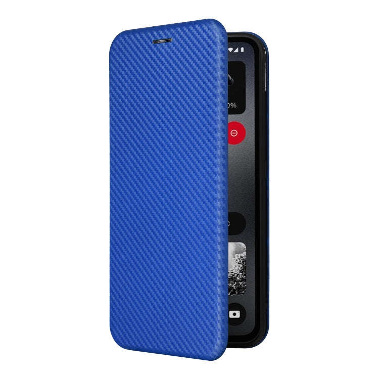 For Nothing CMF Phone 1 Carbon Fiber Texture Flip Leather Phone Case(Blue)