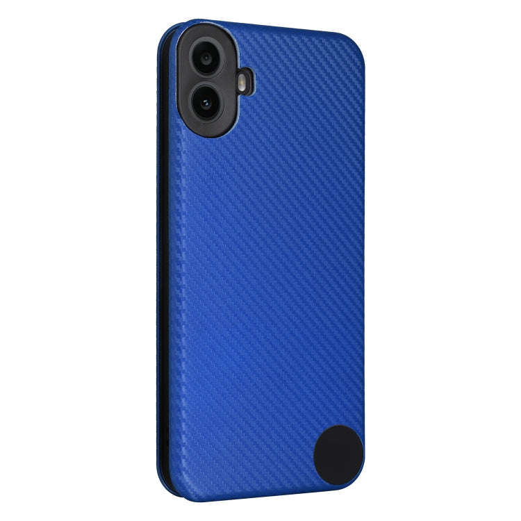 For Nothing CMF Phone 1 Carbon Fiber Texture Flip Leather Phone Case(Blue)