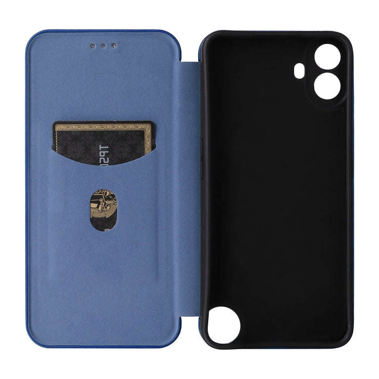 For Nothing CMF Phone 1 Carbon Fiber Texture Flip Leather Phone Case(Blue)