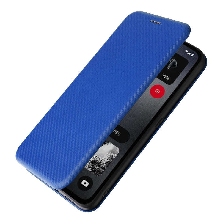 For Nothing CMF Phone 1 Carbon Fiber Texture Flip Leather Phone Case(Blue)
