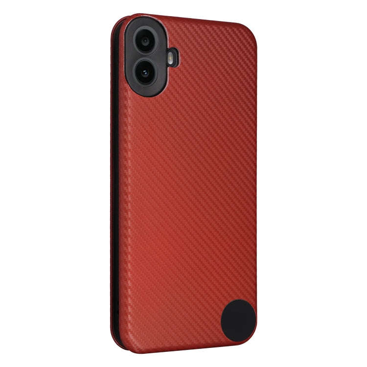 For Nothing CMF Phone 1 Carbon Fiber Texture Flip Leather Phone Case(Brown)