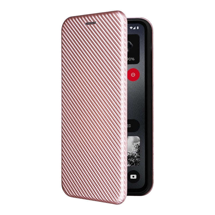 For Nothing CMF Phone 1 Carbon Fiber Texture Flip Leather Phone Case(Pink)