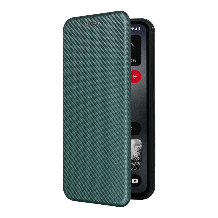 For Nothing CMF Phone 1 Carbon Fiber Texture Flip Leather Phone Case(Green)