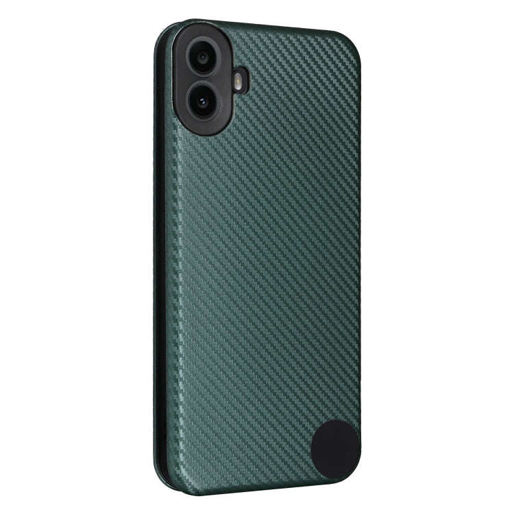 For Nothing CMF Phone 1 Carbon Fiber Texture Flip Leather Phone Case(Green)