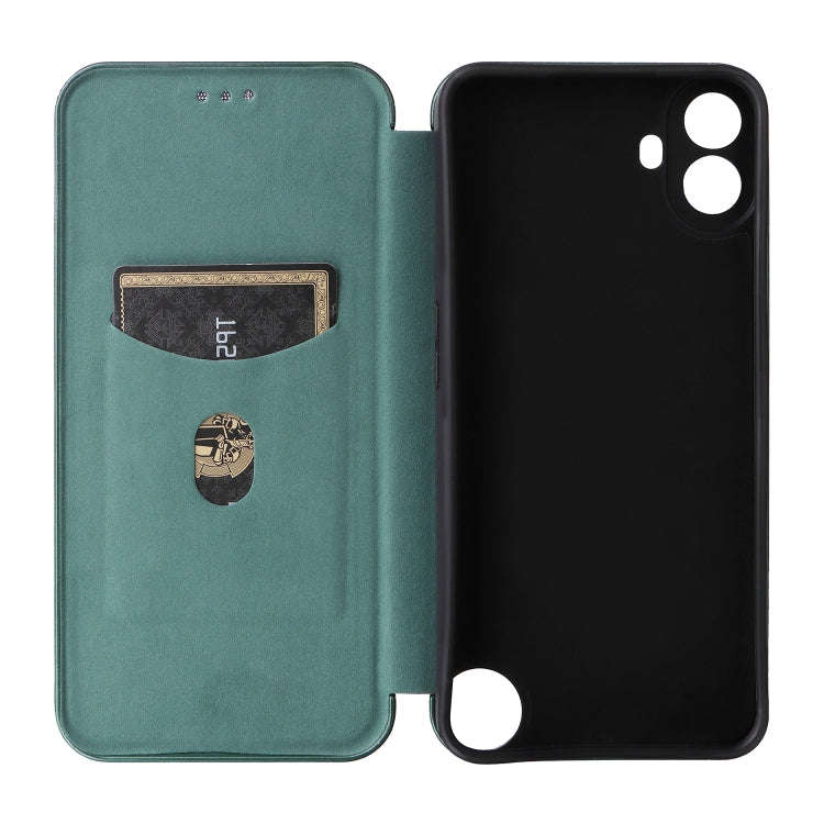 For Nothing CMF Phone 1 Carbon Fiber Texture Flip Leather Phone Case(Green)