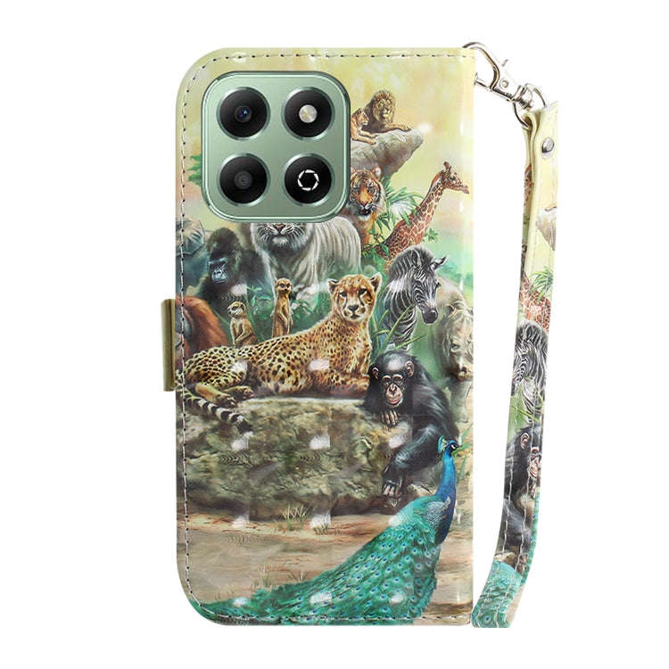 For Honor X6b 3D Colored Horizontal Flip Leather Phone Case(Zoo)