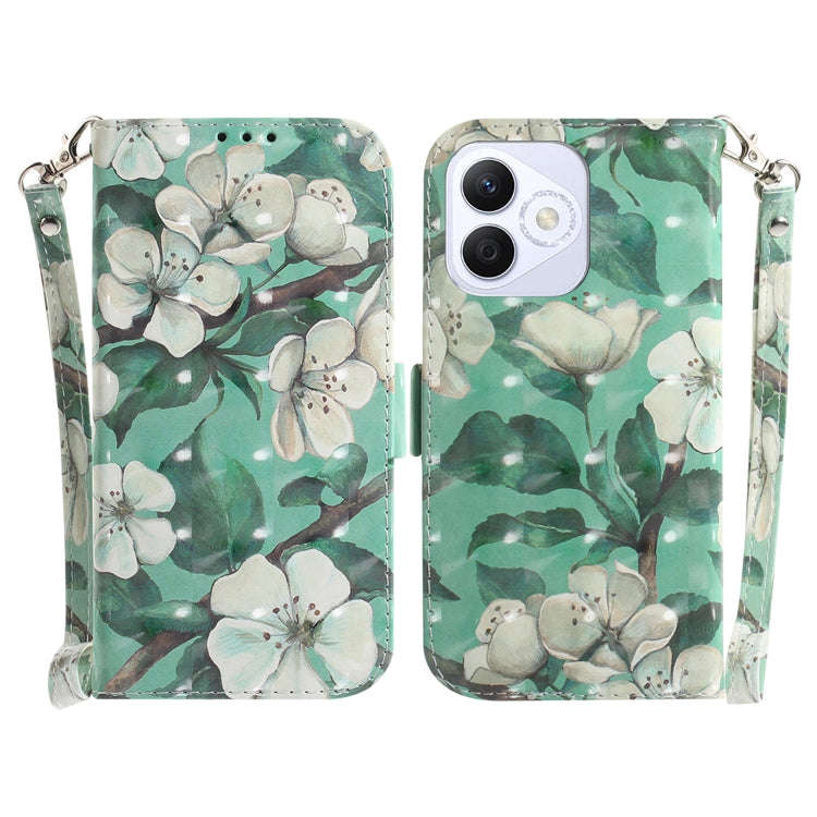 For Honor X60i 3D Colored Horizontal Flip Leather Phone Case(Watercolor Flower)