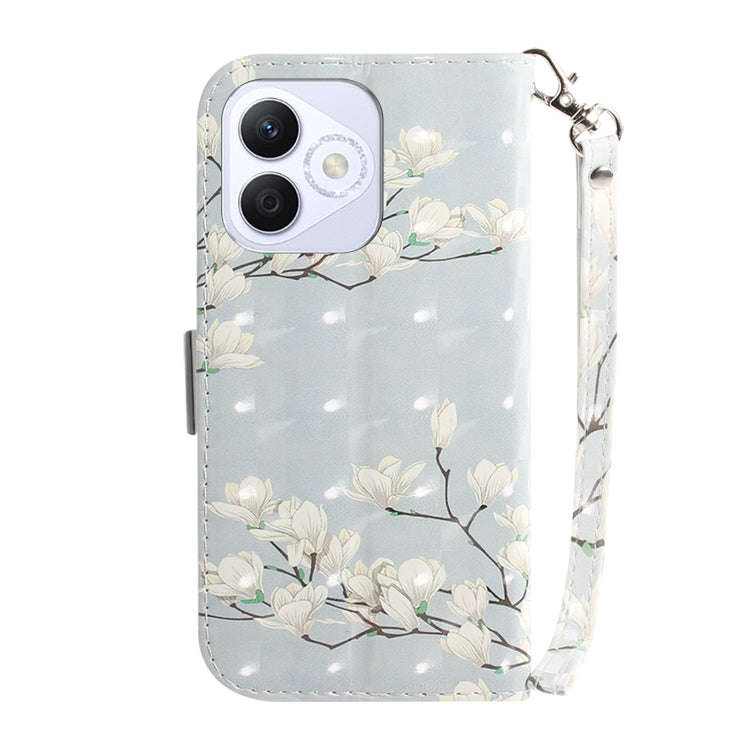 For Honor X60i 3D Colored Horizontal Flip Leather Phone Case(Magnolia)