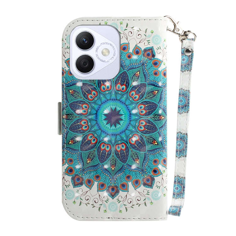 For Honor X60i 3D Colored Horizontal Flip Leather Phone Case(Peacock Wreath)
