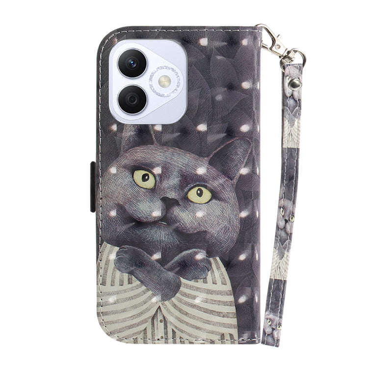 For Honor X60i 3D Colored Horizontal Flip Leather Phone Case(Hug Cat)